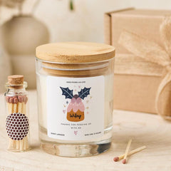 Funny Christmas Gift for Wife Wifey Vegan Soy Wax Candle with Bamboo Lid Free Gift Package with Mini Matches Jar