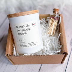 Funny Engagement Candle Gift | Smells Like You Just Got Engaged | Personalised Gift Boxed with Matches | Engaged Men & Women