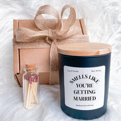 Funny Engagement Candle Gift | Smells Like You're Getting Married | Unique Gift for Bride, Groom or Engaged Couple