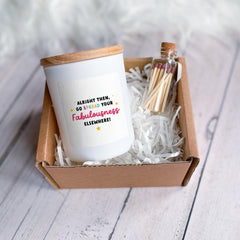 Funny Farewell Candle Gift for Colleague | Go Spread Your Fabulousness | Humorous Leaving Gift for Coworker or Boss | Vegan Friendly