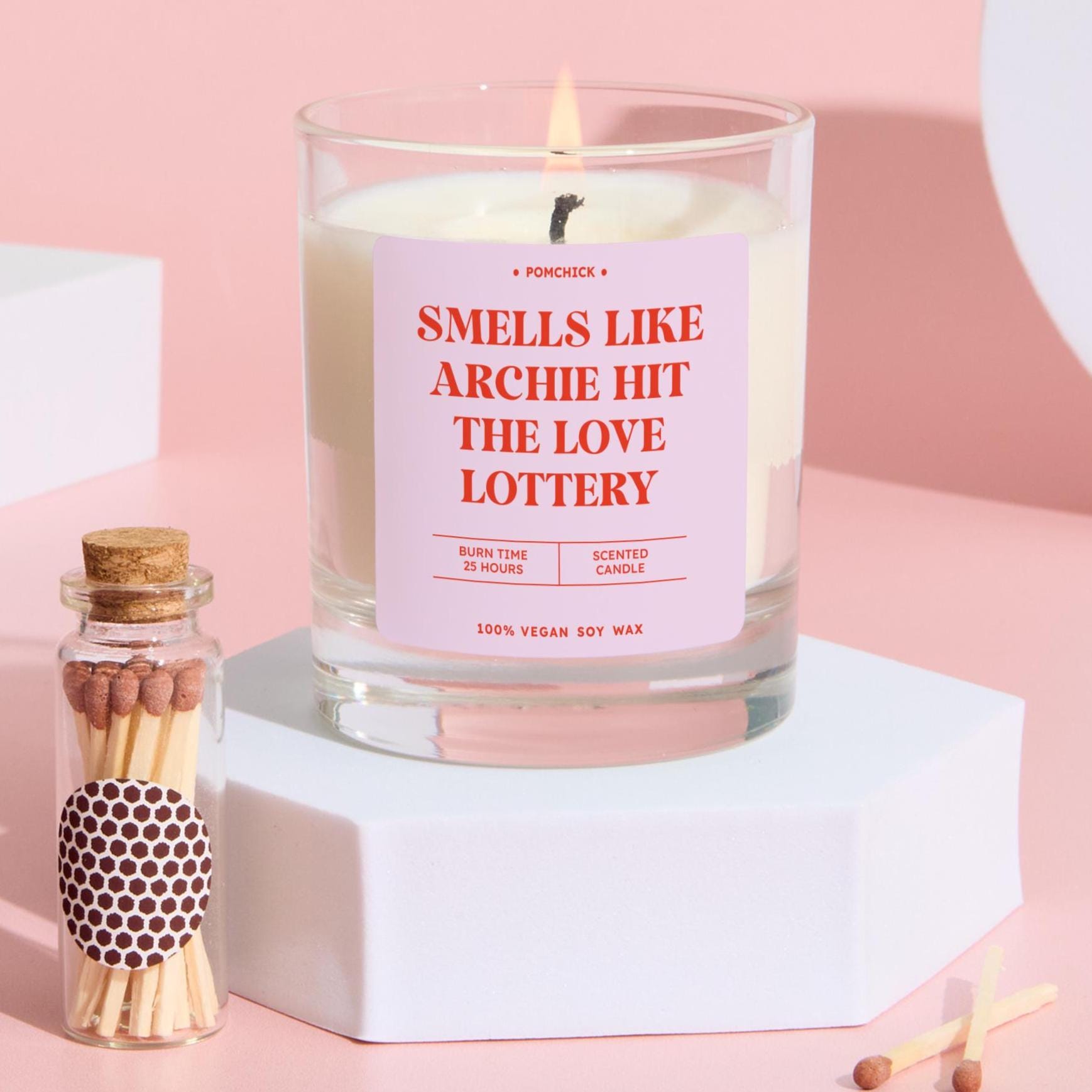 Funny Gift for Bride Scented Candle Gift For Bridal Shower Han Party Smells Like Name Hit the Love Lottery Fun Romantic Vegan Candle Gift