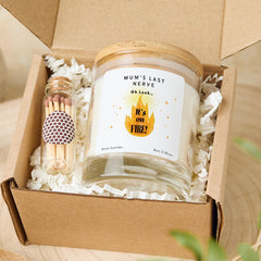 Funny Mum Candle Gift Mother’s Day Christmas Birthday Present for New Mummy Mum’s Last Nerve It’s on Fire Joke Humorous