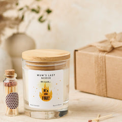 Funny Mum Candle Gift Mother’s Day Christmas Birthday Present for New Mummy Mum’s Last Nerve It’s on Fire Joke Humorous