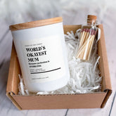 Funny Mum Scented Candle Mother's Day Gift Birthday Present Christmas Gift for Mummy Mama World's Okayest Mum Handmade Vegan Soy Wax