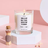Funny New Mum Gift Set Candle Smells Like Milk Tears No Time to Shower Humorous Baby Shower Gift & Keepsake for New Mums