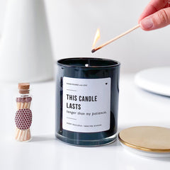 Funny Scented Candle This Lasts Longer Than My Patience Gift for Mum Wife Friend Her Birthday Christmas Home Decor Present Mother's Day