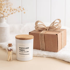 Funny scented soy wax candle gift set for dad Dad's last nerve Oh look... It's on fire Father's Day Christmas Birthday first gift for daddy
