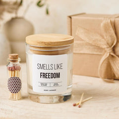 Funny “Smells Like Freedom” Candle Gift – Humorous Divorce Retirement or Graduation Present for Friend Sister Mum or Colleague