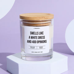 Funny Wedding Gift for Bride Candle Smells Like a White Dress and 400 Opinions Humorous Scented Keepsake for Brides, Bridal Party Hen Party