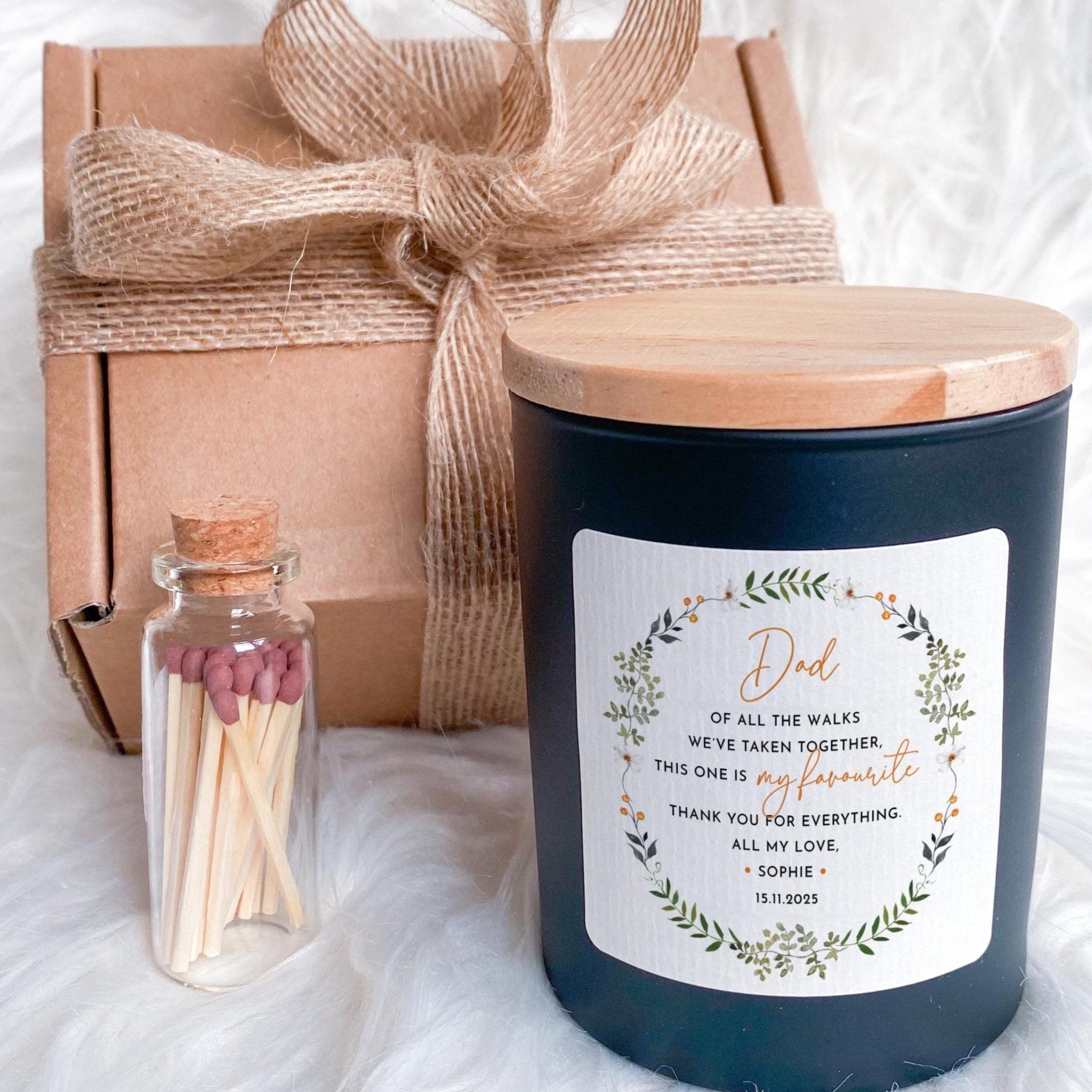 Gift for Father of the Bride Personalised Wedding Day Scented Candle Bride to Dad Gift with Message Keepsake for Walking Down the Aisle