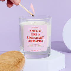 Gift for Therapist Scented Candle Smells Like a Legendary Therapist Unique Candle Thank You Gift for Mental Health Psychology Student