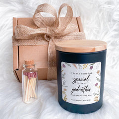 Godmother Scented Candle Christening Gift Thank You Keepsake for Godmother's Birthday Christmas Mother's Day Baptism Present