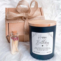 Happy Birthday Candle Gift Set with your text Friend Mum Sister Colleague Gifts Friend 21st 30th 40th 50th 60th 70th Birthday Present vegan