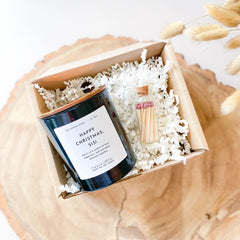 Happy Christmas sis scented candle with metal lid and matches jar Gift for sister Luxurious Christmas present for sister
