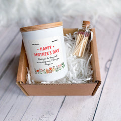 Happy Mother's Day scented soy wax vegan candle with your own text, Gift for mum mummy mama nanny nana gran granny First Mother's Day, 1st
