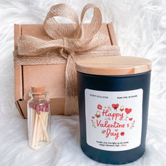 Happy Valentine's Day Candle Gift for Her Gift for Him Soy Wax Candle Vegan Valentines Gift for Wife Girlfriend Husband Fiancee Newlywed
