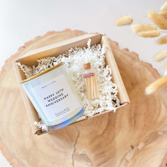 Happy wedding anniversary scented candle with metal lid Anniversary gift for her him couple friend