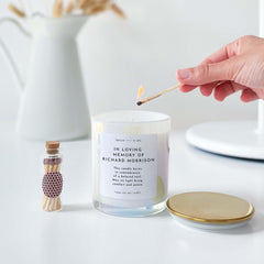 In loving memory of scented candle with name Thinking of you Sorry for your loss Thoughtful Condolence Bereavement gift RIP