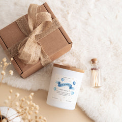 It's a girl boy new baby scented candle gift set for new mum with baby's name and your text Baby Congratulations gift keepsake Baby Shower