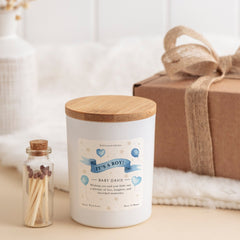 It's a girl boy new baby scented candle gift set for new mum with baby's name and your text Baby Congratulations gift keepsake Baby Shower