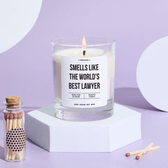 Lawyer Scented Candle Gift Smells Like the World's Best Lawyer Funny Keepsake for Graduations Career Achievements Law Student Gift