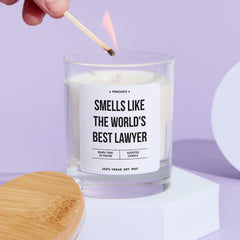 Lawyer Scented Candle Gift Smells Like the World's Best Lawyer Funny Keepsake for Graduations Career Achievements Law Student Gift