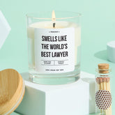 Lawyer Scented Candle Gift Smells Like the World's Best Lawyer Funny Keepsake for Graduations Career Achievements Law Student Gift