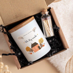 Lets Stay Inside Cosy Autumn Scented Candle Pumpkin Spice Fall Gift for Friends Mum Dad Grandma Birthday Gift Autumn Vibes Home Decoration