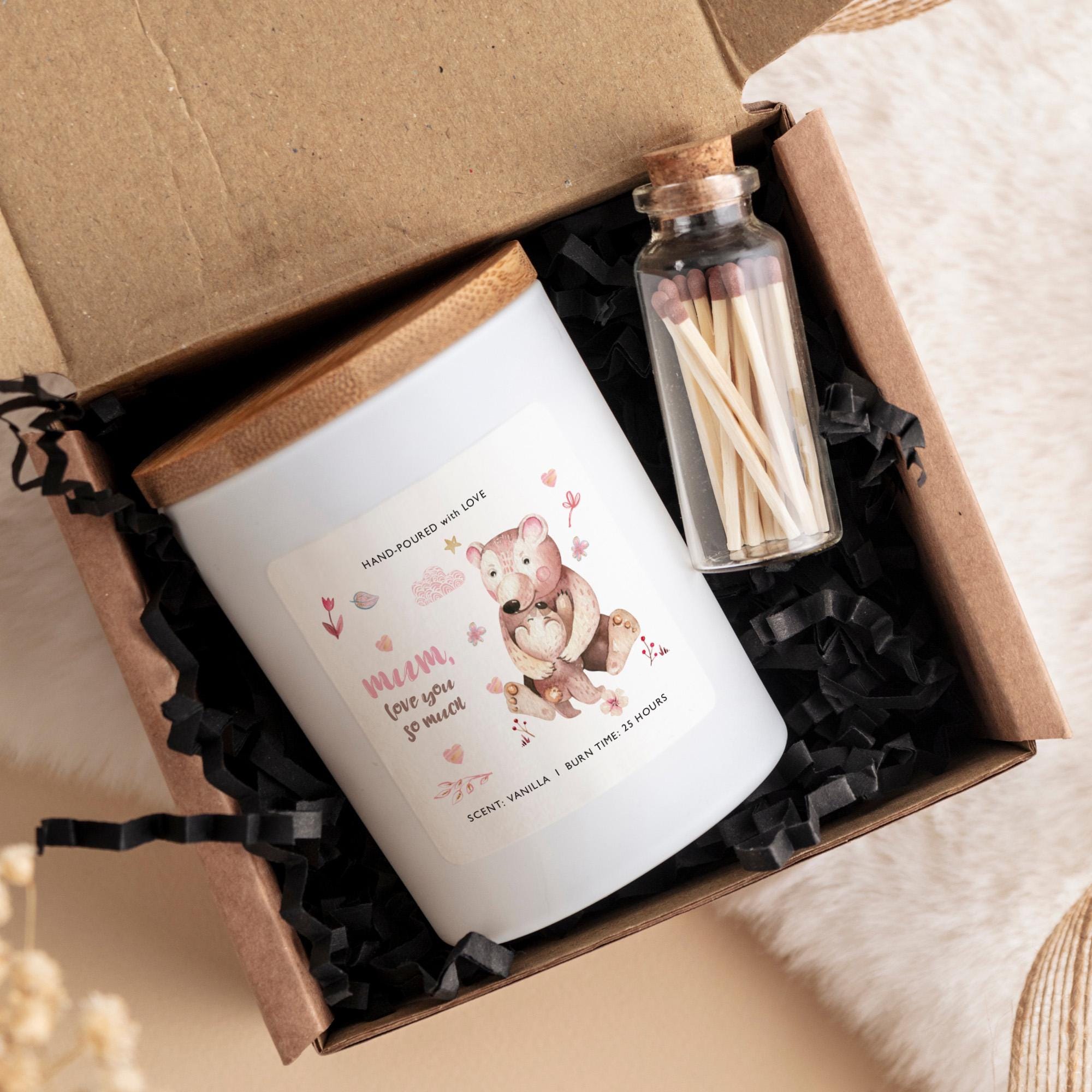 Love You So Much Scented Candle Gift For Mum From Daughter Or Son With Cute Bear Design Mother's Day Birthday Christmas Gift Box & Matches