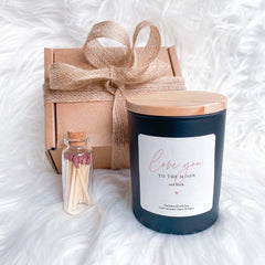 Love You to the Moon and Back Candle Gift Set Scented Soy Wax Candle with Matches Perfect for Wife Husband Boyfriend Girlfriend or Mum