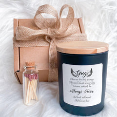 Memorial Candle with Wings | Always Near Poem | Remembrance Sympathy Gift for Loss of Loved One | Keepsake Gift Box
