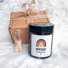 Mortgage Wankers Scented Candle Funny new home gift for friend couple Celebrating moving house a cheeky housewarming keepsake Free gift box