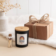 Mortgage Wankers Scented Candle Funny new home gift for friend couple Celebrating moving house a cheeky housewarming keepsake Free gift box