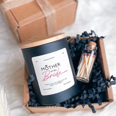 Mother of the Bride Candle Gift Set with Mini Matches Mother of the Groom Gift Thank You Gift Wedding Soy Wax Scented Candle Vegan