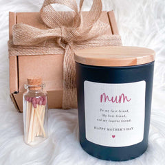 Mother's Day Scented Candle for Mum My First Friend Forever Friend Gift for Mummy Mama First Mother's Day 1st Soy Wax Vegan Candle New Mum