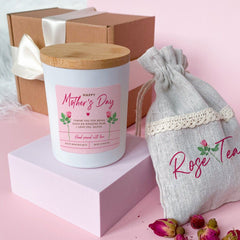 Mother's Day scented candle with rose tea, FREE GIFT PACKAGING, Soy wax vegan candle, Gift for mum