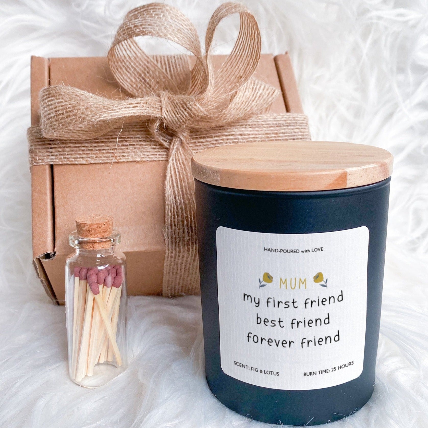 Mum my first friend best friend forever friend scented soy wax vegan candle Mother's Day Christmas Birthday Gift for mummy mum's keepsake