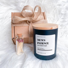 Mum's Patience Scented Candle Funny Gift for Mummy Mama Mother's Day New Mum Present Tired Parent Soy Wax Relaxing Self - Care Mum's Birthday