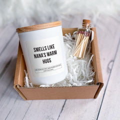 Nana's Warm Hugs Scented Candle Gift for Nan Grandma Nanny Granny Birthday Present Her Mother's Day Christmas Thoughtful Gift Grandmother