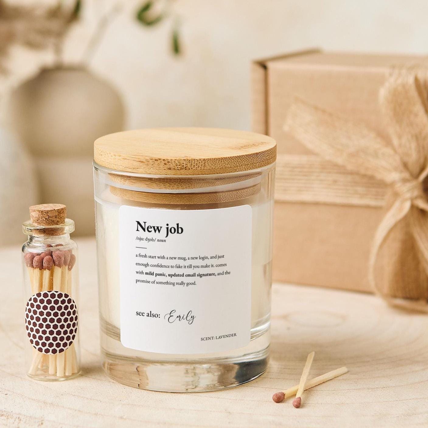 New Job Candle Gift Congratulations Keepsake for Colleague Friend or Family Promotion Farewell Retirement or Career Change Present