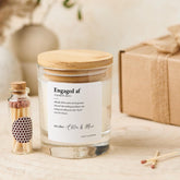 Newly Engaged Candle Gift Funny Engagement Definition Keepsake for Bride and Groom or Couple with Names Engaged AF Engagement Party Present