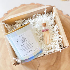 Personalised Anniversary Candle Gift for a Couple Wedding Anniversary Present for Wife Girlfriend 10 20 30 40 50 Happy Golden Years