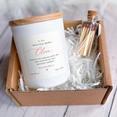 Personalised Beautiful Bride Candle Gift Elegant Wedding Day Bridal Shower Hen Party Gift for the Bride