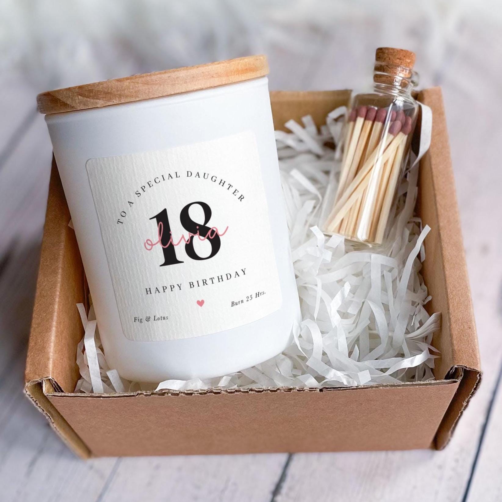 Personalised Birthday Candle for Daughter Milestone Age Gift for Her Keepsake Jar from Mum Dad 13th 16th 18th 21st 30th Birthday