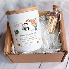 Personalised Birthday Candle Gift for Her with Name Age and Your Text Thoughtful Present for Friend Sister Mum Niece Daughter 20th 30th 40th