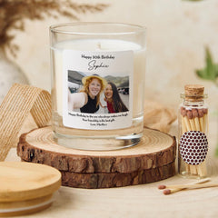 Personalised Birthday Candle Gift with Photo and Custom Message for Her Colleague Friend