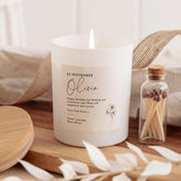 Personalised Birthday Candle Gift with Your Text Elegant Keepsake for Sister Friend Daughter 18th 20th 30th 40th Birthday Vegan Soy Wax