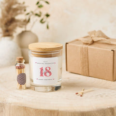 Personalised Birthday Gift for Daughter Scented Candle Gift Set with Name Age for Her with Wooden Lid Keepsake 16th 18th 20th 21st Present