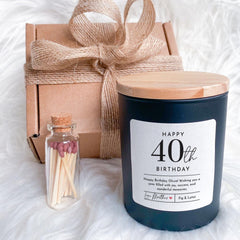 Personalised Birthday Scented Candle Gift with Your Text for Her Gift for Sister Friend Mum Auntie Daughter Niece Colleague 30 40 Birthday