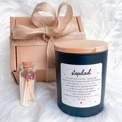 Personalised Candle for Stepdad Heartfelt Gift for Bonus Dad Thank You Keepsake for Father's Day, Birthday or Just Because